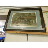 OAK FRAMED COLOURED COACHING PRINT