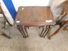 REPRODUCTION MAHOGANY NEST OF THREE TABLES