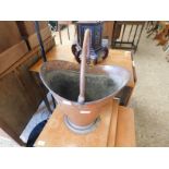 COPPER COAL BUCKET WITH SWING HANDLE