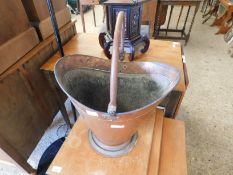 COPPER COAL BUCKET WITH SWING HANDLE