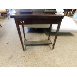 EDWARDIAN MAHOGANY AND SATINWOOD BANDED SMALL PROPORTION FOLD OVER CARD TABLE