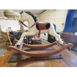 WHITE PLASTIC FORMED CHILDS ROCKING HORSE