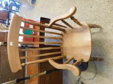 BEECHWOOD FRAMED STICK BACK ARMCHAIR