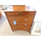 19TH CENTURY MAHOGANY AND INLAID WASH CUPBOARD WITH LIFT UP TOP