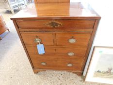 19TH CENTURY MAHOGANY AND INLAID WASH CUPBOARD WITH LIFT UP TOP