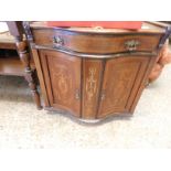 19TH CENTURY SERPENTINE SIDE CABINET WITH INLAID DOORS