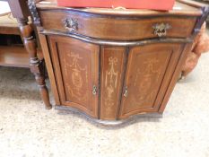 19TH CENTURY SERPENTINE SIDE CABINET WITH INLAID DOORS