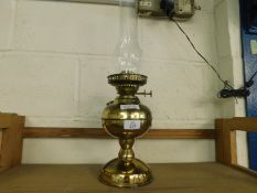 VICTORIAN BRASS OIL LAMP (LACKING SHADE)