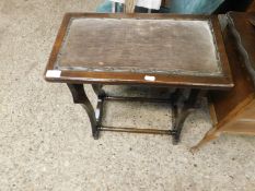 MAHOGANY FRAMED UPHOLSTERED TOP STOOL