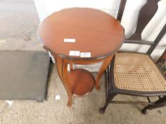 TEAK EFFECT CIRCULAR SIDE TABLE