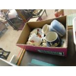 BOX OF WEDGEWOOD JASPER WARES, COFFEE CAN AND SAUCER ETC