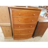 BEECHWOOD FIVE FULL WIDTH DRAWER CHEST WITH BUTTON HANDLES