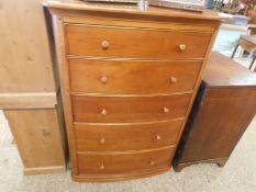 BEECHWOOD FIVE FULL WIDTH DRAWER CHEST WITH BUTTON HANDLES