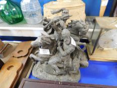 PAIR SPELTER MODELS OF MARLEY HORSES