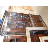 GOOD QUALITY MAHOGANY BOOKCASE, THE TOP FITTED WITH TWO ASTRAGAL GLAZED DOORS, THE BASE WITH TWO