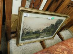 BOSTOCK, SIGNED WATERCOLOUR, "WATERFALL NEAR LITTLE MATLOCK, BRADGATE PARK", 29 X 46CM