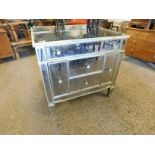 GOOD QUALITY SILVERED AND MIRRORED FIVE DRAWER CHEST (AF)