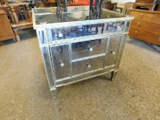 GOOD QUALITY SILVERED AND MIRRORED FIVE DRAWER CHEST (AF)