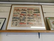 REPRO POSTER OF 1903-1978 GREAT RACING CARS FRAMED PRINT