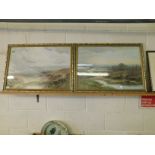 AFTER JOSEPH POWELL, PAIR OF COLOURED PRINTS, EXTENSIVE LANDSCAPES, 48 X 70CM (2)