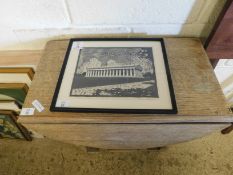 AR ERNEST A PICKUP (1887-1970), 'THE PARTHENON AT NASHVILLE', WOOD ENGRAVING, SIGNED AND INSCRIBED