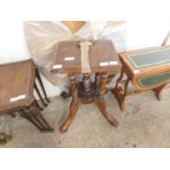 VICTORIAN WALNUT CIRCULAR OCCASIONAL TABLE WITH INLAID DETAIL WITH FOUR COLUMN SUPPORTS ON A