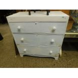 WHITE PAINTED CHEST OF DRAWERS, WIDTH 84CM