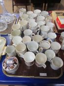 TWO TRAYS OF ROYAL COMMEMORATIVE MUGS ETC