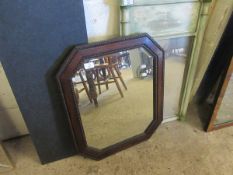 OAK FRAMED WALL MIRROR WITH BEADED DETAIL