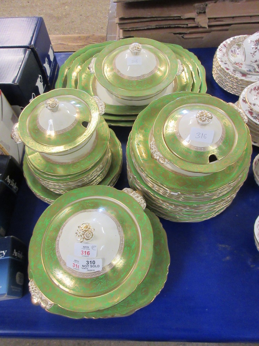 MASON'S IRONSTONE DINNER SERVICE, MAINLY FOR 12, WITH OMISSIONS, COMPRISES TUREENS, PLATTERS,