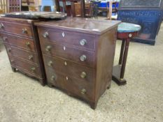19TH CENTURY MAHOGANY COMMODE CHEST WITH LIFT UP LID FORMED AS A FOUR FULL WIDTH DRAWER CHEST WITH