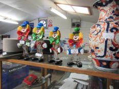 GRADUATED SET OF FOUR MURANO GLASS CLOWNS