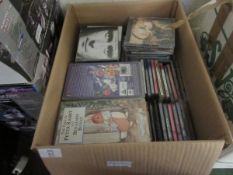 BOX OF MIXED VHS CHILDREN'S VIDEOS, MIXED CDS ETC