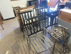 SET OF SIX METAL STRAPWORK GARDEN CHAIRS