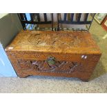 GOOD QUALITY CAMPHOR WOOD CARVED ORIENTAL TRUNK