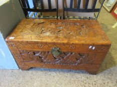 GOOD QUALITY CAMPHOR WOOD CARVED ORIENTAL TRUNK