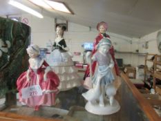 ROYAL WORCESTER FIGURE "DEBUTANTE" TOGETHER WITH A PARAGON FIGURE, LADY CHRISTINE, A DOULTON