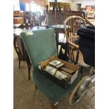 PAIR OF GREEN DRALON UPHOLSTERED BEDROOM CHAIRS