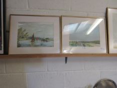 THREE WATERCOLOURS BY GROOM OF BROADS SCENES