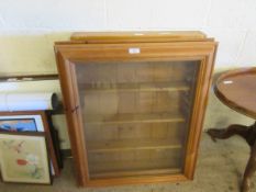 PAIR OF PINE FRAMED SINGLE GLAZED DOOR COLLECTORS CABINETS