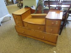 ART DECO DRESSING CHEST (LACKING MIRRORS) WITH SIX DRAWERS WITH BAKELITE KNOB HANDLES