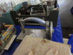 TIN CASED IDEAL HAND OPERATED SEWING MACHINE TOGETHER WITH A MARSHALL 3 POWER UNIT AND FURTHER