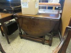 MID-20TH CENTURY OAK FRAMED DROP LEAF GATE LEG TABLE