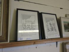 SIX EBONISED FRAMED LOCAL PRINTS