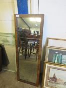 WALNUT FRAMED RECTANGULAR MIRROR