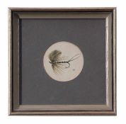 Harry Spencer (20th century), Fishing flies, group of three watercolours, all monogrammed, 5cm
