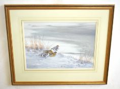 AR Richard Robjent (Born 1937), Long-tailed Ducks in Winter, watercolour, signed and dated 1985