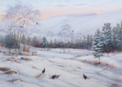 AR Richard Robjent (Born 1937), "Winter in Glen Esk - Blackgme", watercolour, signed and dated