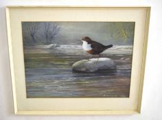 AR Arthur Gee SWLA (Born 1934), "Dipper on an Upland Stream", pastel, signed lower right, 47 x 65cm.