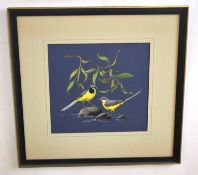 AR Vic Grainger (20th Century), Study of Grey Wagtails, watercolour, signed lower left, 31 x 33cm.